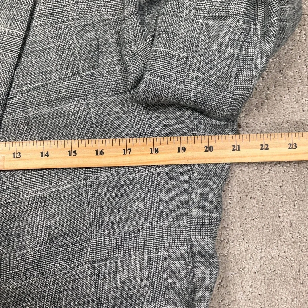 Banana Republic Blazer Mens 40R Gray Linen Slim Fit Glen Plaid Jacket
